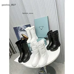 Pra Women Booties 여자 검은 PRD 신발 고급 디자이너 하프 부츠 브랜드 마틴 가죽 부츠 발목 flgf e4mh