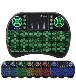 Rii i8 Backlit Air Mouse Mini Keyboard مع لوحة التحكم اللمسة اللمسة اللمسات اللاسلكية لمربع التلفزيون الذكي MXQ M8S X96 T95 X97686150