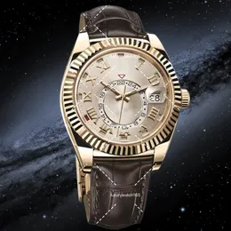 Lüks Saat Erkekleri Sky Sky Dweller Çelik Erkekler Mavi 41mm Otomatik Hareket Küçük Dial Safir Takvimi 41mm Paslanmaz Orologio Di Lusso