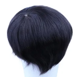 Perucas para homens natural preto peruca indiano remy sistema de substituição cabelo humano 4x48x10 fino mono durável peruca líquida para homem 20205539750