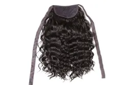 Diva1 Human Hair Fave Curly Ponytail Hairpiece owijaj się wokół klipu w sznurku Brazylijskie włosy Ponytail dla czarnych kobiet 12635215