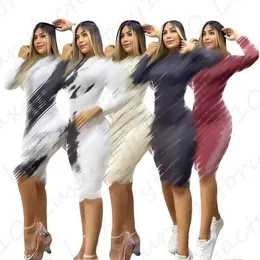 Frauenkleidung einteilige Kleider gedruckte schlanke Kleider sexy Kleider Frauen Nachtclub Größe S-2xl