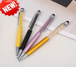 Writing Gift DIY Empty Tube Metal Ballpoint Pens Selffilling Floating Glitter Dried Flower Crystal Pen Ballpoint Pens 27 Color2205242