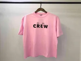 Projektantka Balanciagas T Shirt Vintage OversizeSed Sweat Fashion Spring Summer New Crew Letter Bawełna okrągła szyja Krótka męska Woman4640395