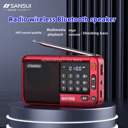 Sansui F33 Retro Radio Wireless Bluetooth Speaker Portable Stereo Subwoofer Mini Plug in Walkm all band Mp3 Music Player 240229