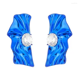 Dangle Ohrringe kreative Punk Rose Red Geometrische Tropfen Ohrring Frauen Ethnisches blaues Design übertriebener Kristallschmuck Großhandel