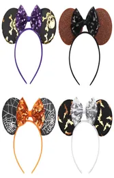 Halloween Funny Mouse Ears Hårband med paljett för Girls Bowknot Handgjorda satin pannbandsfestival Party Kids Hair Accessories FJ74114716