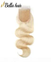 613 Blond Top Lace Closures Brazilian Virgin Hair Extensions Closure Body Wave 4x4 5x5 100 Human Hair Closures with Baby Hair Bel7336089
