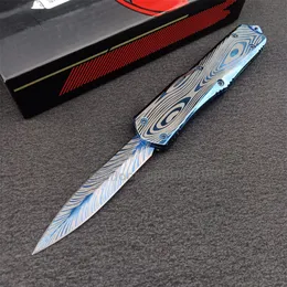 2 modelli Micro AUTO Coltello a lama pieghevole per esterni Acciaio inossidabile 440C Manico in alluminio al titanio blu Coltello da campeggio tattico di sopravvivenza automatico 3300 UT85 535 Coltelli