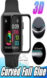 3D Full Covered Glass Movie Screen Protector 9H غطاء واقعي مع غراء كامل لـ Apple Watch IWatch 42mm 38mm 40mm 44mm6804068