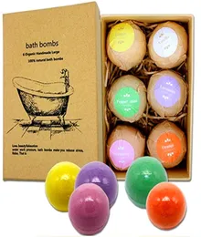 Bubble Bath Bombs Hediye Seti Gül Mısır Kükürücü Lavanta Oregon Esansiyel Yağ Yemyol Fizzies Kokulu Deniz Tuzları Toplar El Yapımı Spa Hediye DH1197808