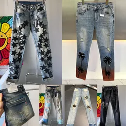 Amirs designer mens jeans denim byxor amirsr trendiga byxor raka män retro streetwear maskulina man casual tröja joggar byxa tvättade gamla jeans