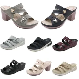 2024 летняя женская обувь, сандалии на низком каблуке с сетчатой поверхностью для отдыха для мам, черные, белые, красные, зеленые, большие размеры 36-42 O12 GAI