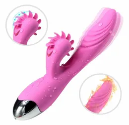 7 Frequency Rotation GSpot Vibrators Tongue Lips Licking MultiSpeed Handheld Sex Massagerchargeable Waterproof Dildo Vibrator F4172595