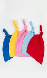 19 Farben Baby Knoten Hüte Ins Toddle Skull Caps Jungen Mädchen Baumwolle Soft Cap Beanies Schlaf Feste Kappen für Neugeborene Hut Kopfbedeckung Headge6075501