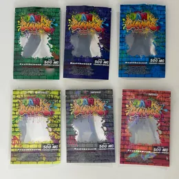 500 mg Dank Gummies förpackningspåsar Retail Packag Worms Bears Gummy Dry Flower Lukt Proof Mylar Bag
