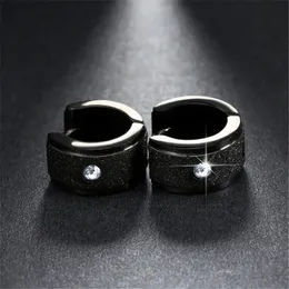 Black Stainless Steel Hoop Earring Trend Earing Gothic Wholesale Accessories Christmas Gift Wedding Jewelry Earrings for Women 240228