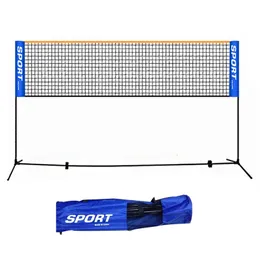 Bärbar vikning Standard Professional Badminton Net Inomhus utomhus sportvolleyboll Tennisträning Square Nets Mesh Y240318