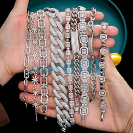 Bangle Luxury Chunky Link Armband For Women Wedding Full Cubic Zircon Crystal CZ Dubai Party Jewelry 2022 Bangle BangleBangle209m