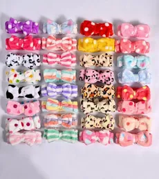 Bow Thepbeds Flannel Bowknot Hairbands Solid Polka Dots Bath Hairband Wash Makeup Makeup Turban Hair Assories 18 Designs1257381