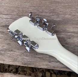 Vintage Electric Guitar: Cream White Trapeze Tailpiece