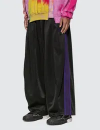 メンズパンツトップバージョンワイドニードルスウェットパンツ男性女性アッジレッグレッグズボン刺繍バタフライトラックカジュアルパンツ