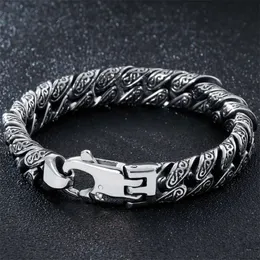Pulseira de aço inoxidável pesada maciça para homens pulseiras de corrente de ligação pulseiras de metal braçadeira mão jóias presentes namorado 220222251y