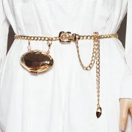 DAEYOTEN Designer Borsa per rossetto in metallo Mini Marsupi a forma di conchiglia per donna Borsa a tracolla con catena di perle Borsa con catena decorativa ZM1507 240306