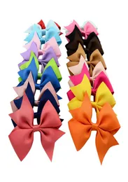 4 -дюймовые маленькие девочки Bow Barrettes Harypins лента Grosgrain ленты с аллигатором клипами Детские аксессуары для волос Дети рыбь