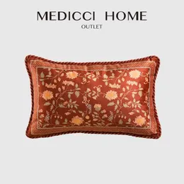 Kuddefodral Medicci Home Accent Cushion Cover Bourgogne Red Velvet Floral Flower Bird Print Throw Soffa Couch Bed Cases300h