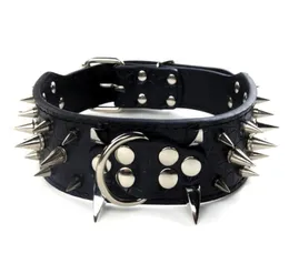 Punk Pu Studded Dog Collar Pet Justerbar sele Spike Artificial Leather Dog Supplies C63B 2010298275392