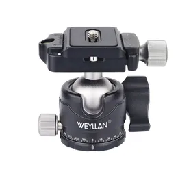 Tripé cabeça universal bola cabeça todo metal baixo perfil panorâmico vídeo ballhead placa de liberação rápida para tripé dslr monopé eh30s 240306