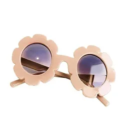 Stylish Round Flower Solglasögon Anti-UV Sunblock Glasses Party Photography Outdoor Beach Färgglada glasögon för barnbarn Barn9962393