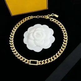 colares de corrente designer para mulheres aço inoxidável banhado a ouro letra f lock pingente colar de cristal incrustado cadeias de pérolas gargantilha menina mensjewelry presente