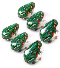 Kids Classic Tin Wind Up Clockwork Jumping Frog Vintage Toy For Children funny gifts Whole2401342