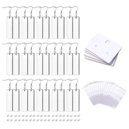 Retângulo de 30x de 30x Brincho de Brincho em branco Ganchos de fio de transferência de calor Decoração pendente para jóias DIY276G