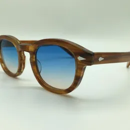 كامل الأزياء مخصصة الأزياء Lemtosh Johnny Depp Style نظارة شمسية عالية الجودة عتيقة جولة الأشعة الشمس العدسات الأزرق البني 233i
