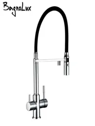 Bagnolux Copper Kök kranar Chrome Kitchen Sink Black Hose Mount Dra ner Dual Sprayer Munstel Mixer Water TAPS 21072414294342861517