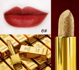 Glitter hidratante maquiagem veludo fosco ouro batom à prova dwaterproof água batons sexy brilhante vermelho cosméticos pigmento nude rouge em estoque8187419