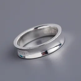 Designer tiff Alla bandring 925 Sterling Silver Diamond Ring Solitaire Simple Round Thin Band Rings finger Kvinnor Par Element Smycken Love Rings Promise Gift