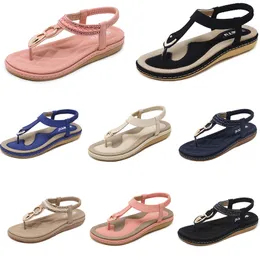 Kvinnor Mesh Shoes 2024 Summer Low Sandals Heels Surface Leisure Mom Black White Stor storlek 35-42 J38-1 GAI 527 659 853