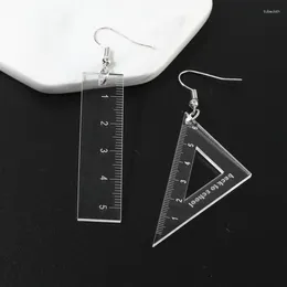 Dangle Earrings Women Ruler Acrylic Creative Triangle Drop Funny Jewelry For Gift