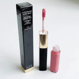 브랜드 립스틱 4.5ml+3.5ml Le Rouge Duo Ultra Tenue 9 Colors Mackup Lip Gloss 오래 지속되는 고품질 무료 배