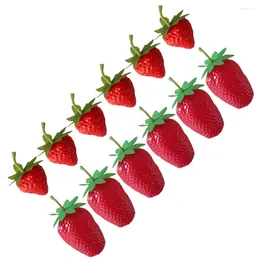 Gartendekorationen, 12 Stück, künstliche Erdbeerornamente, realistische Erdbeeren, Simulationsverzierungen, Obstdekorationen