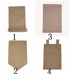 Diy Burlap Garden Flag Jute Ruffles Hange Flag Portable Blank Bannerイースターガーデンデコレーション4デザイン3801695