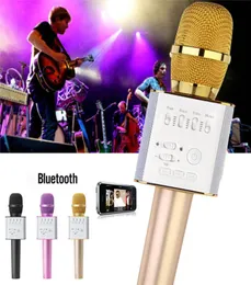 Q9 Microfono wireless Bluetooth portatile con altoparlante Microfono Karaoke Giradischi canto KTV per iPhone 7 Plus Samsung con Packag1249822