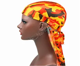 Silky Durag Long Tail Dorag Durags Premium Silk Waver Caps Bandana Turban Kopfbedeckung Perücken Hip Hop Headwrap Stirnband Piratenhut Mütze D1077420