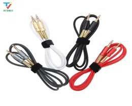 500 teile/los 1 m 35mm AUX Stecker auf Stecker Audio Kabel Vergoldete frühling schützen schutz für Telefon Auto lautsprecher 8060989