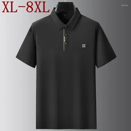 Polo da uomo 8XL 7XL 6XL 2024 Estate Grado Superiore Inghilterra Camicie Stile Per Uomo Top Business Casual Mens Polo Allentata Camisa masculina