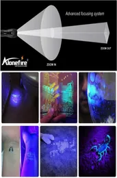 혼자 파이어 G700 LED UV Light Zoom 365395NM 토치 여행 안전 고양이 개 애완견 소변 탐지 램프 18650 배터리 손전등 Tor Torc3167612